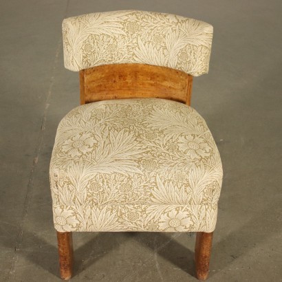 Pair Of Chairs Tuia Burl Veneer Spring Fabric Italy 1920s 1930s