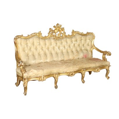Revival Sofa Padded Italy 19th Century
