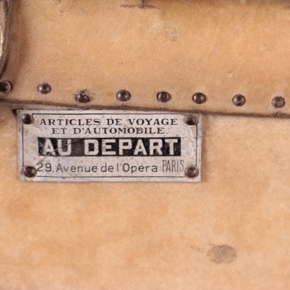 Vintage Au Depart Wardrobe Trunk Leather France 1910s-1920s