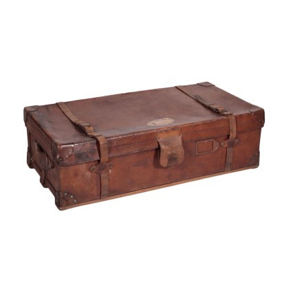 Vintage English Leather Trunk 3 England 1920s