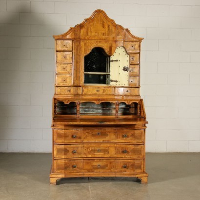 Baroque Drop-Leaf Secretaire Turned Into a Cupboard Italy 18th Century