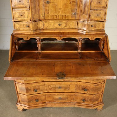 Baroque Drop-Leaf Secretaire Turned Into a Cupboard Italy 18th Century