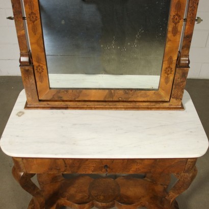 Charles X Console With Mirror Marple Marble Italy 19th Century