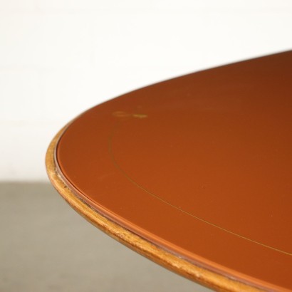 Table Beech Back-Teated Glass Italy 1950s-1970s