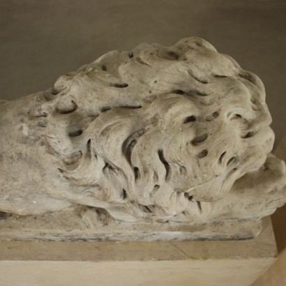 Couple De Lions Sculpture Marbre Carrara Italie 2ᵉ Moitié 19ᵉ Siècle