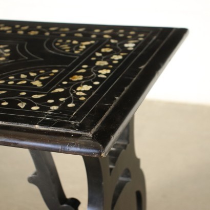 Small Table With Inlaid Top Bone Italy 19th-20th Century