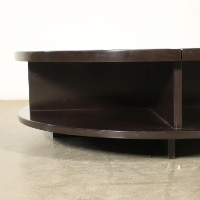 Coffee Table Lacquered Wood Smoked Glass Italy 1960s-1970s