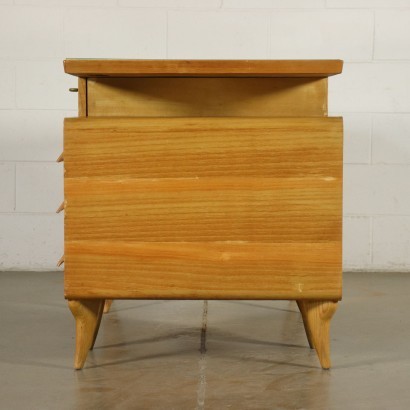 Desk Sessile Oak Veneer Wood Back-Treated Glass Italy 1950s