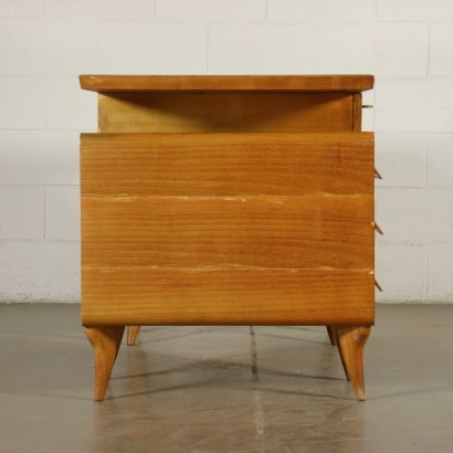 Desk Sessile Oak Veneer Wood Back-Treated Glass Italy 1950s