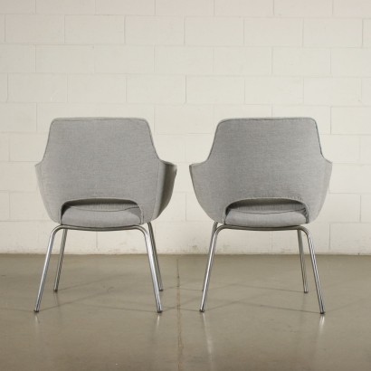 Pair Of Chairs Metal Foam Fabric Italy 1960s