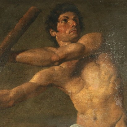 Male Figure Oil On Canvas 19th Century