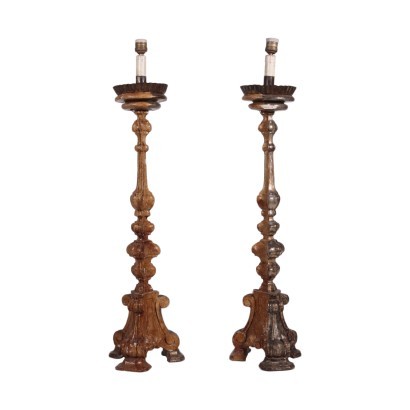 Pair Of Revival Torch Holders Italy 20th Century