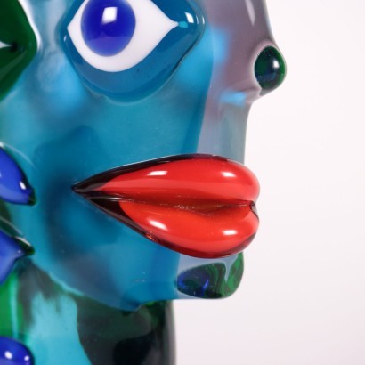 Face Glass Sculpture Murano Italy 1980s-1990s