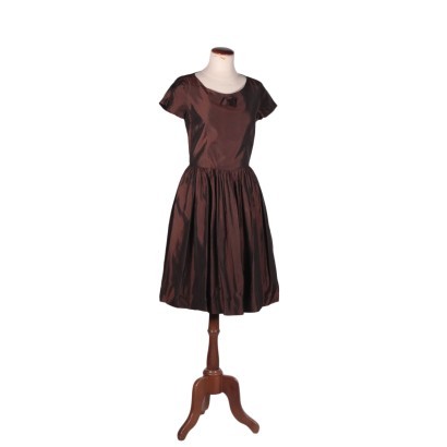 Vintage Kleid Satin Gr. S Italien 1950er