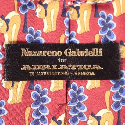 Cravate Chats Nazareno Gabrielli Soie Tolentino Italie