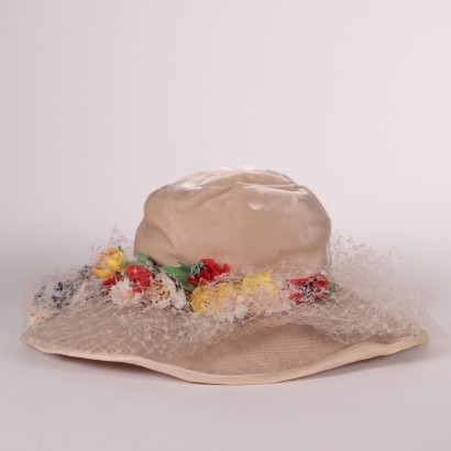 Vintage Floroal Velvet Hat 1970s