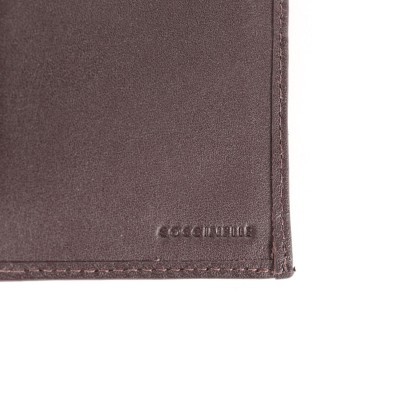 Coccinelle Dark Brown Document Holder Fabric Leather Italy