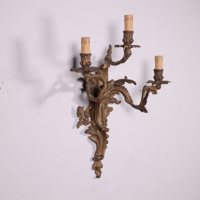 Pair of Revival Wall Lights Bronze Italy 20th Century