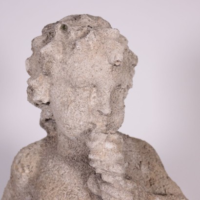 Oustside Sculpture Of A Putto Stone Italy 20th Century