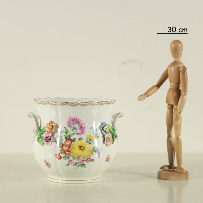 Jarrón Cachepot en porcelana de Dresde