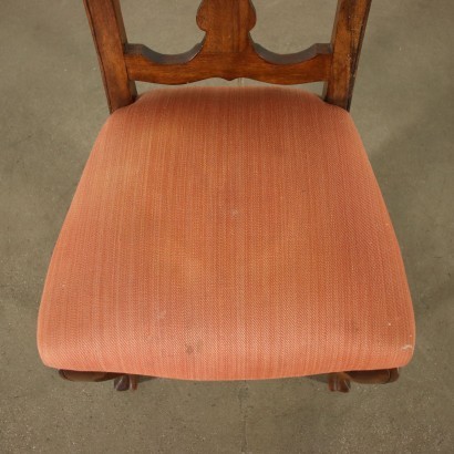 Group of 4 Revival Chairs Walnut Padded Italy 20th Century