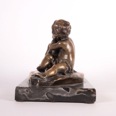 Jeune Amour Sculpture Bronze Allemagne Premier Moitié 19ème Siècle