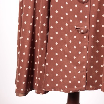Vintage Dress WIth Dots Silk 1960s-1970s