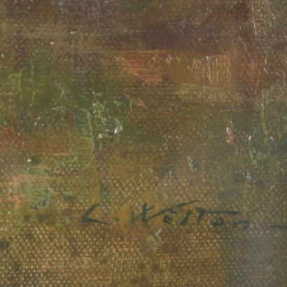 Landscape With Farmhouse Oil On Canvas 19th Century