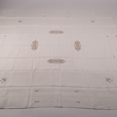 Mantel de lino con seis servilletas