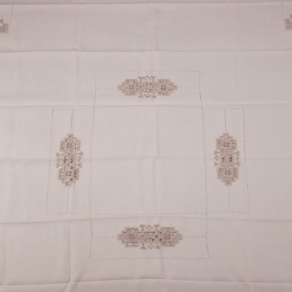 Flax Tablecloth With 6 Napkins Italy 20th Century