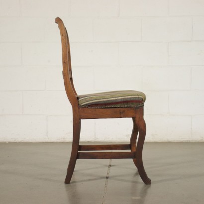 Antik, Stuhl, antike Stühle, antiker Stuhl, antiker italienischer Stuhl, antiker Stuhl, neoklassischer Stuhl, Stuhl aus dem 19. Jahrhundert, Gruppe von vier Restaurationsstühlen