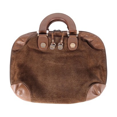 Vintage Borbonese Redwall Handbag Leather Turin 1970s-1980s