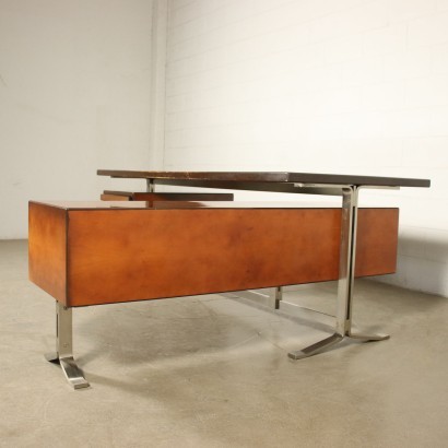 Formanova Desk Stained Beech And Maple Veneer Italy 1970s