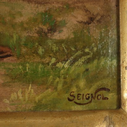 Claudius Seignol Oil On Plywood France 20th Century