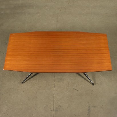 Table Metallic Enamelled Mahognay Veneered Italy 1950s-1960s