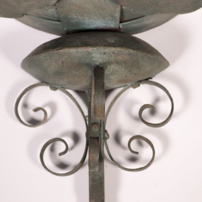 Pair of Wrought Iron Wall Vase Holders Italy 20th Century