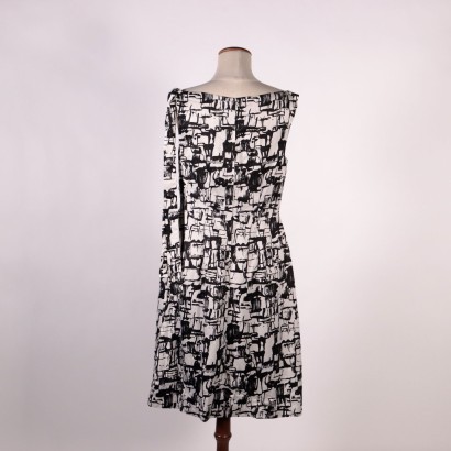 Vintage schwarz-weißes Kleid