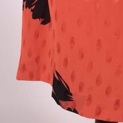 Vintage Coral Dress Silk Italy 1970s-1980s