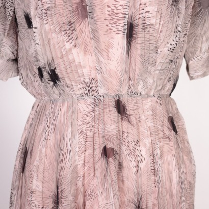 Vintage Chiffon Dress Silk Italy 1940s-1950s