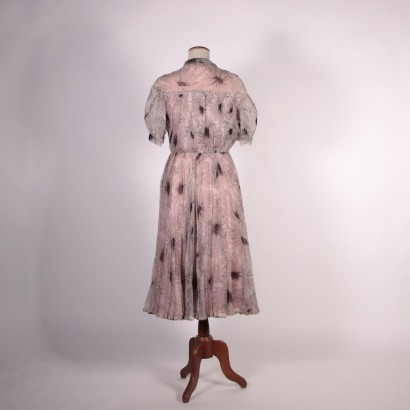 Vintage Chiffon Dress Silk Italy 1940s-1950s
