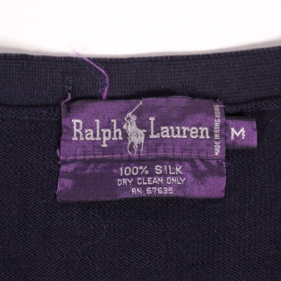 Cardigan en soie bleu Ralph Lauren