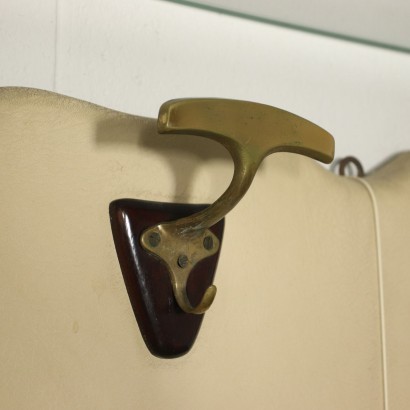 Coat-Hanger Beech Brass Glass Skai Italy 1950s Italian Production