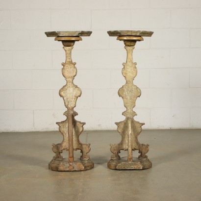 Pair of Baroque Candlesticks Italy 18th Century