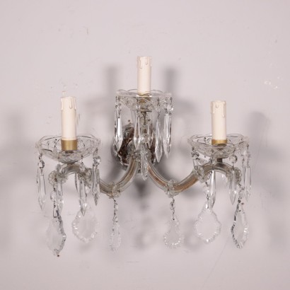Paar Wandlampen im Maria-Theresia-Stil, Glas, Italien, XX Jhd.