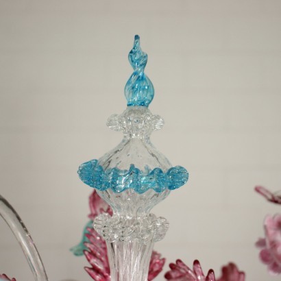 Pair Of Chandeliers Blown Glass Murano Italy 20th Century