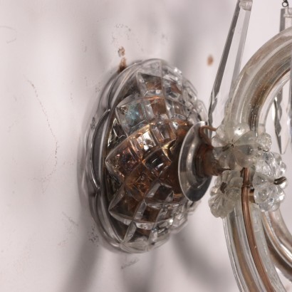 Paar Wandlampen im Maria-Theresia-Stil, Glas, Italien, XX Jhd.
