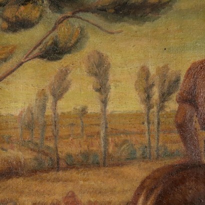 Farmers On Horses Oil On Canvas 20th Century