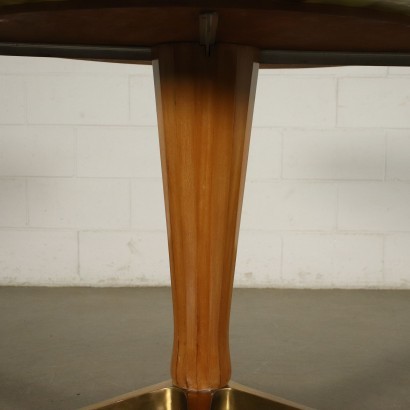 Table Stained Beech Brass Onyx Italy 1950s