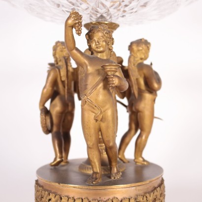 Bronze Centrepiece Crystal Italy Late '800 Early '900