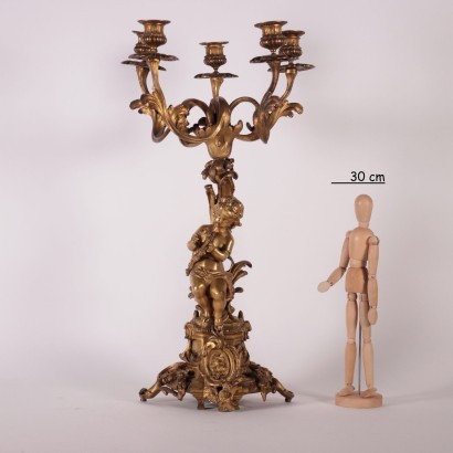 Kandelaber Vergoldeter Bronze Italien Ende von \'800-Anfang von \'900